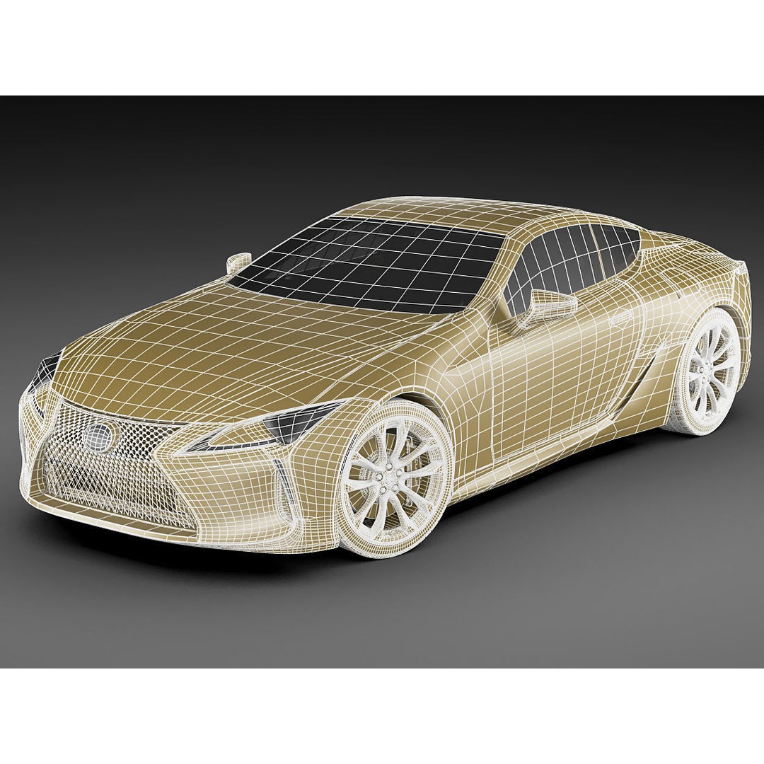 Lexus LC500 2018 3D Model – High Poly Car Asset, FBX, OBJ, Game Ready - View 21