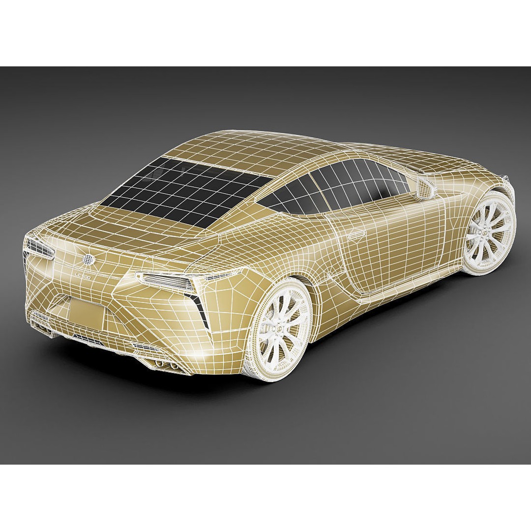 Lexus LC500 2018 3D Model – High Poly Car Asset, FBX, OBJ, Game Ready - View 22