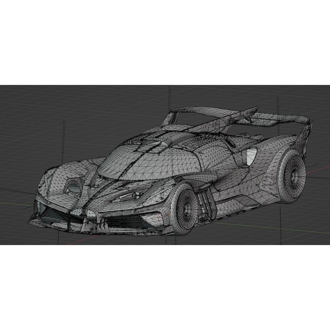 Bugatti Bolide 3D Model – High Poly Racing Car, Game Ready FBX, OBJ