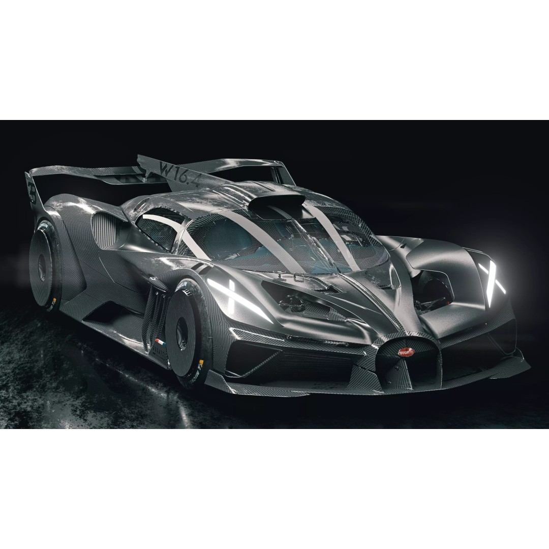 Bugatti Bolide 3D Model – High Poly Racing Car, Game Ready FBX, OBJ - View 2