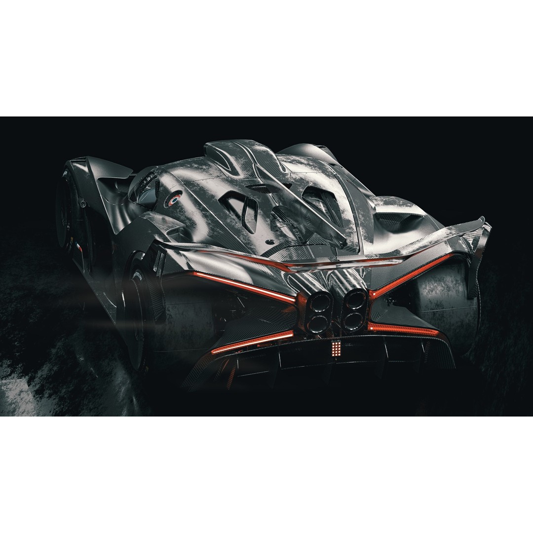 Bugatti Bolide 3D Model – High Poly Racing Car, Game Ready FBX, OBJ - View 4