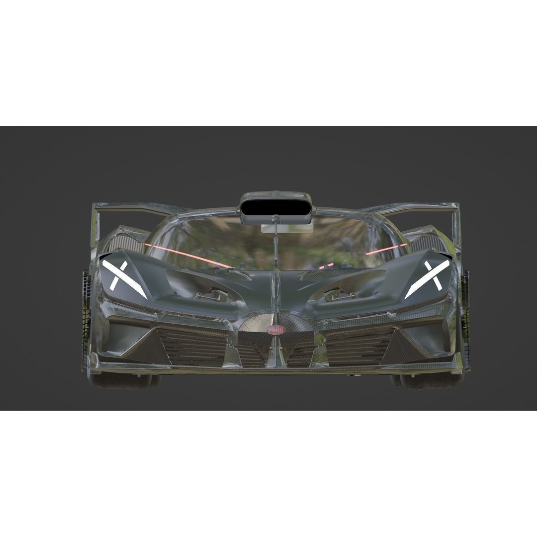 Bugatti Bolide 3D Model – High Poly Racing Car, Game Ready FBX, OBJ - View 6