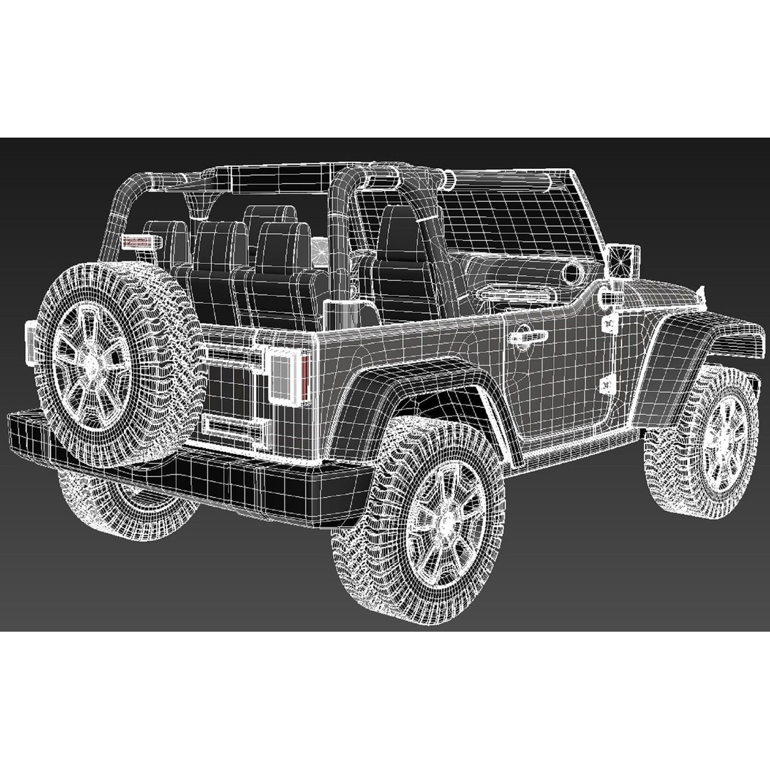 Jeep Wrangler Willis Wheeler 2014 3D Model – High Poly SUV Asset, FBX, OBJ