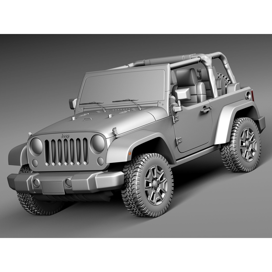 Jeep Wrangler Willis Wheeler 2014 3D Model – High Poly SUV Asset, FBX, OBJ - View 10