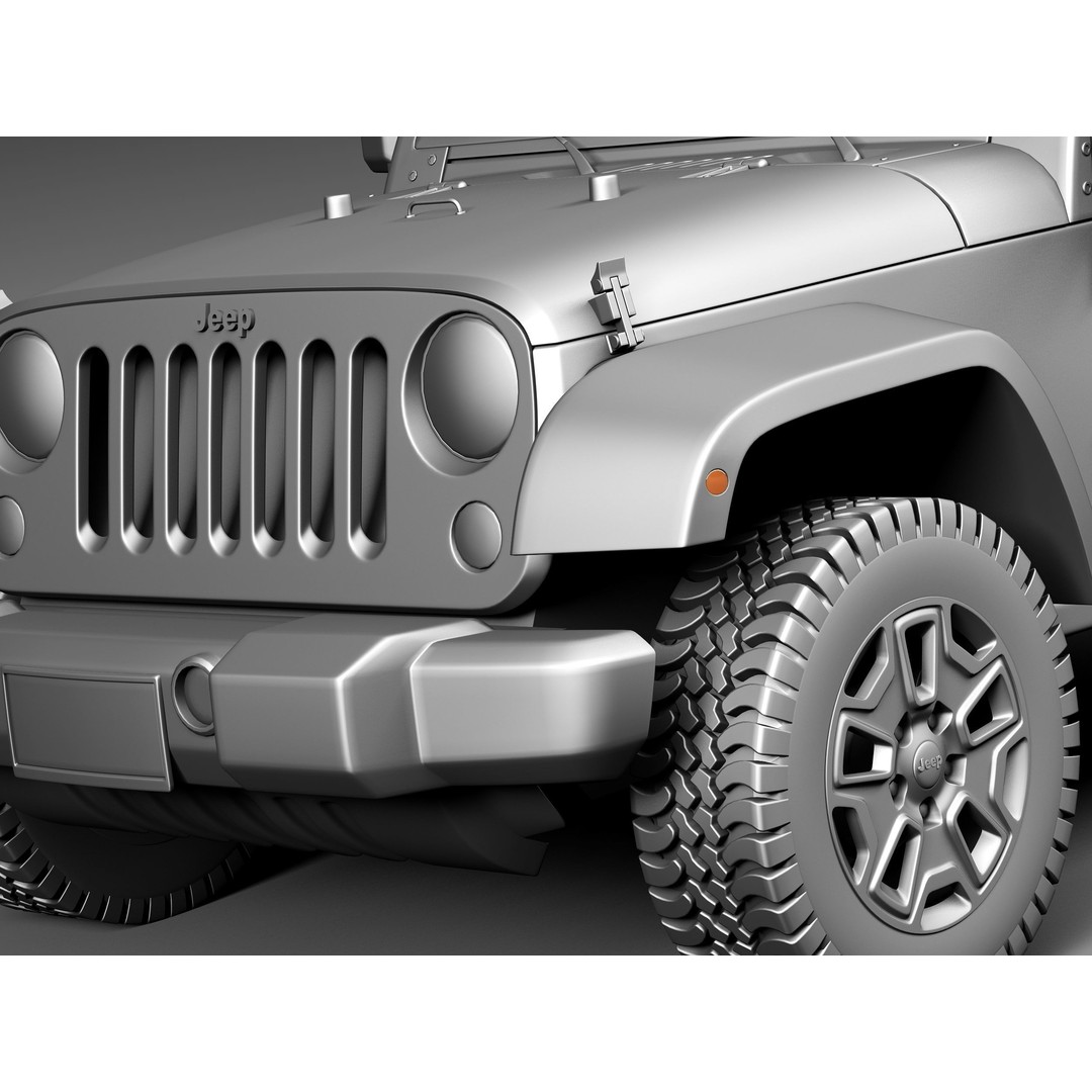 Jeep Wrangler Willis Wheeler 2014 3D Model – High Poly SUV Asset, FBX, OBJ - View 12