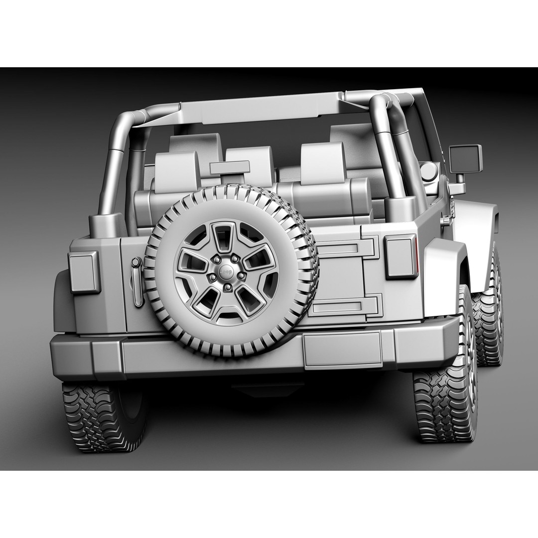 Jeep Wrangler Willis Wheeler 2014 3D Model – High Poly SUV Asset, FBX, OBJ - View 15