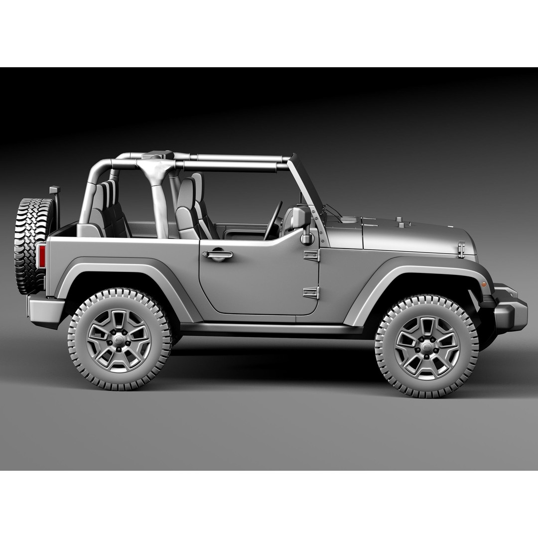 Jeep Wrangler Willis Wheeler 2014 3D Model – High Poly SUV Asset, FBX, OBJ - View 16