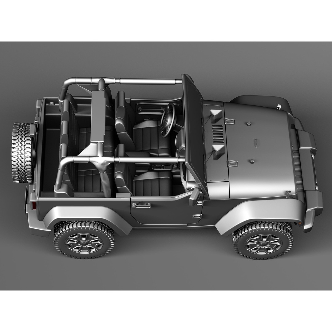 Jeep Wrangler Willis Wheeler 2014 3D Model – High Poly SUV Asset, FBX, OBJ - View 17