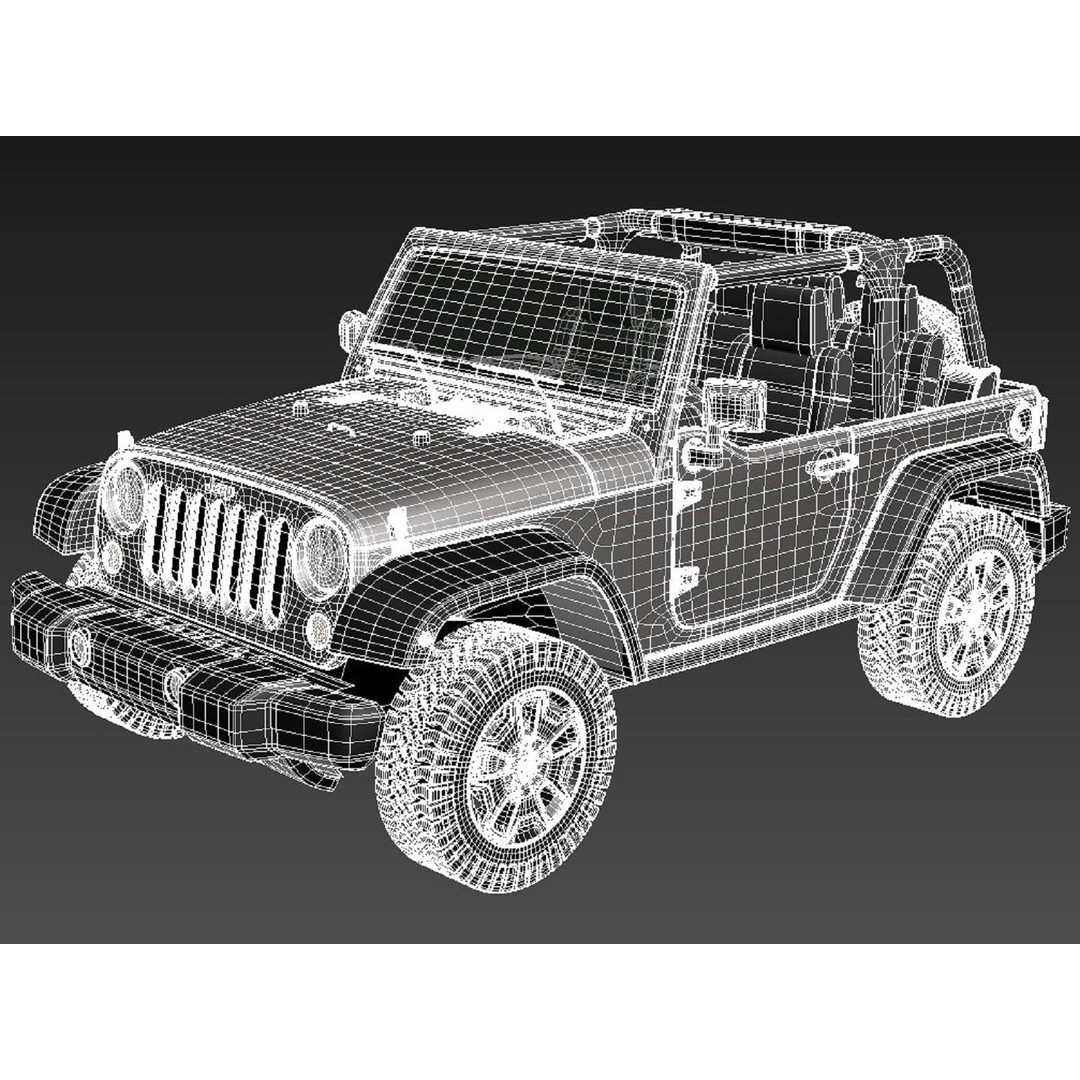 Jeep Wrangler Willis Wheeler 2014 3D Model – High Poly SUV Asset, FBX, OBJ - View 18
