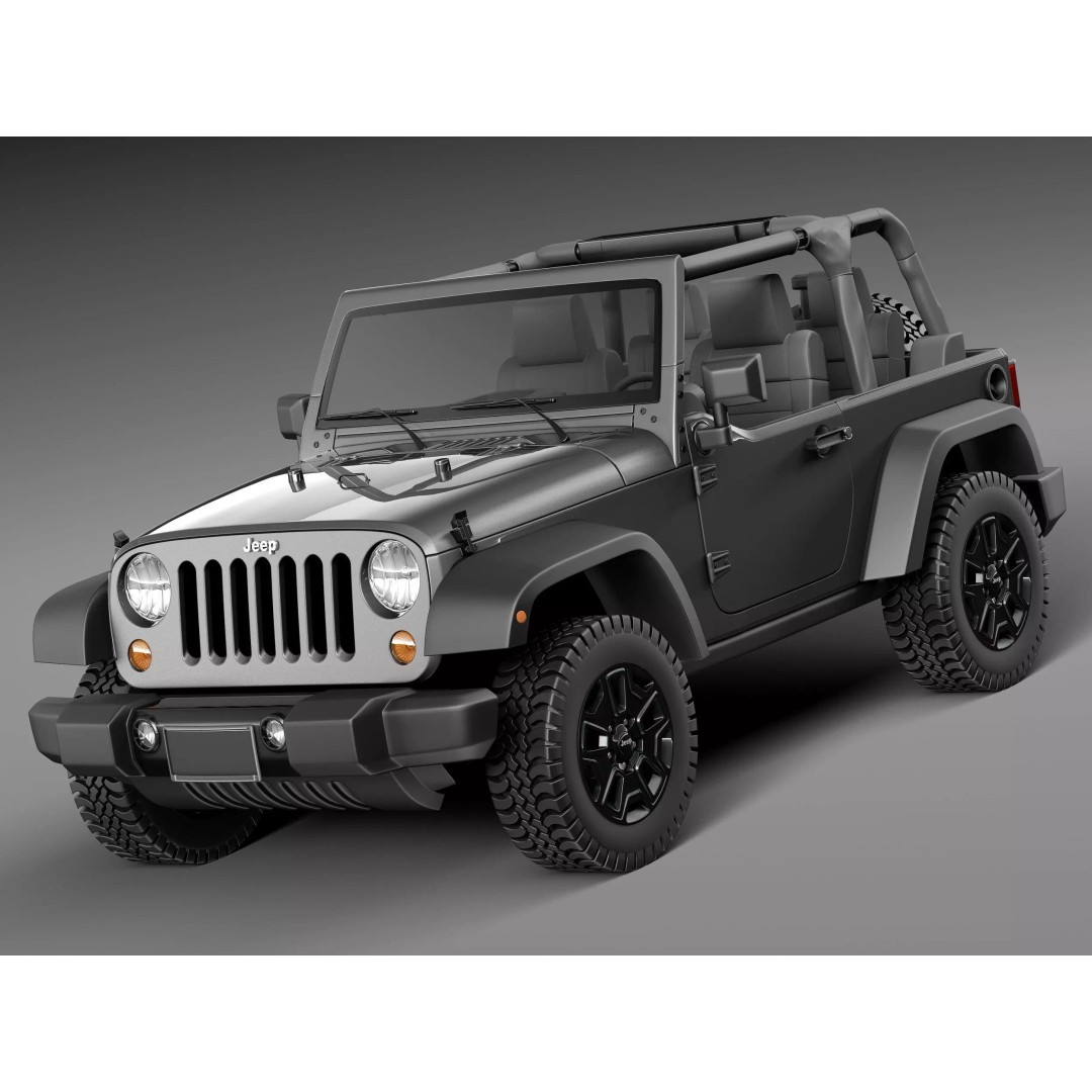 Jeep Wrangler Willis Wheeler 2014 3D Model – High Poly SUV Asset, FBX, OBJ - View 2