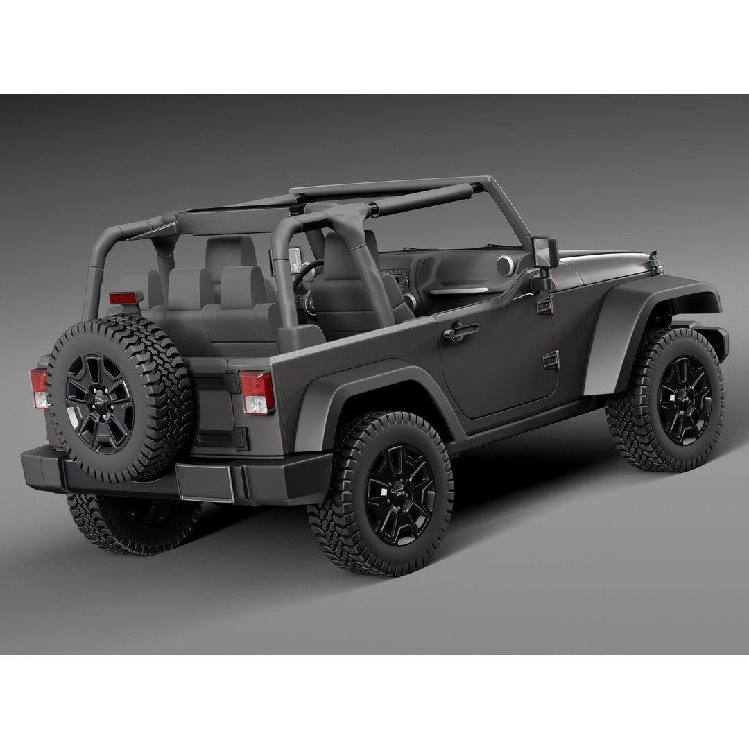 Jeep Wrangler Willis Wheeler 2014 3D Model – High Poly SUV Asset, FBX, OBJ - View 6