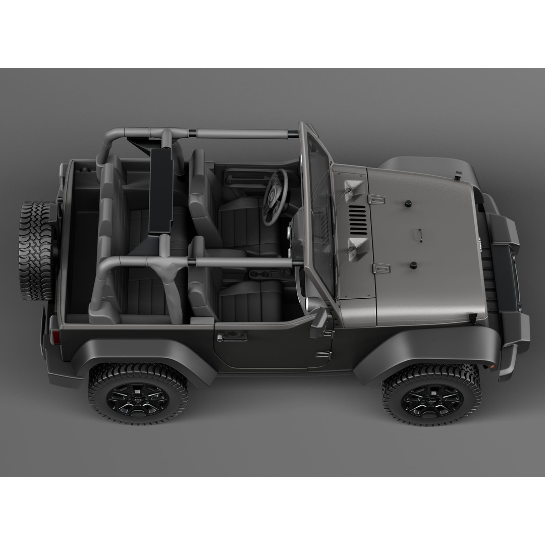 Jeep Wrangler Willis Wheeler 2014 3D Model – High Poly SUV Asset, FBX, OBJ - View 9
