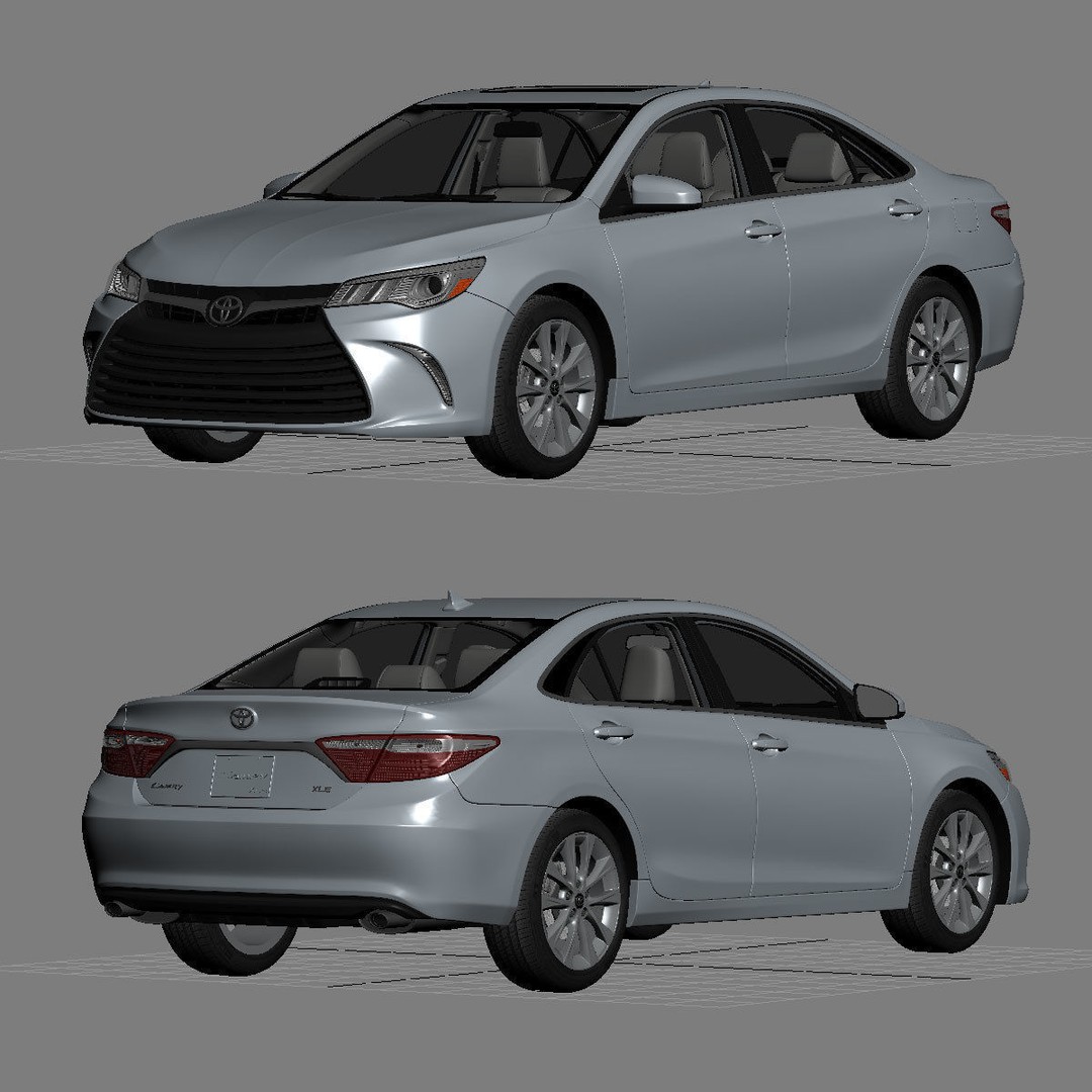 Toyota Camry XLE 2015 3D Model – Detailed Interior, FBX, OBJ