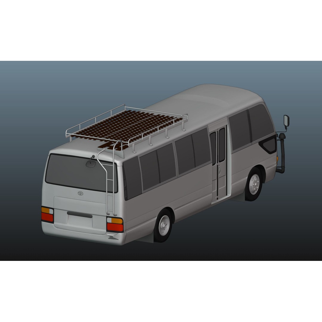 Toyota Coaster 3D Model – Low Poly Microbus Asset, FBX & Blender - View 13