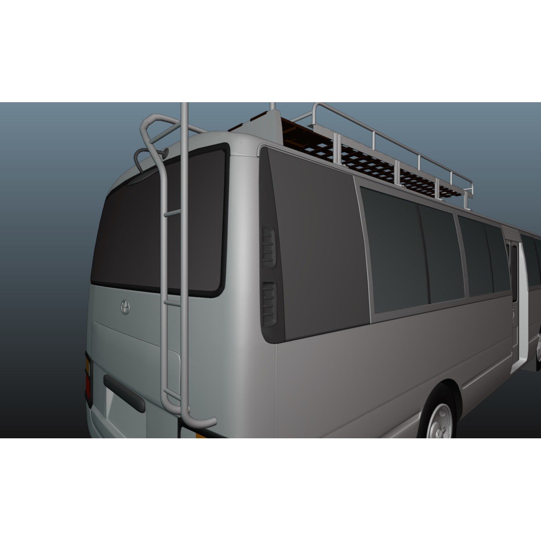 Toyota Coaster 3D Model – Low Poly Microbus Asset, FBX & Blender - View 15