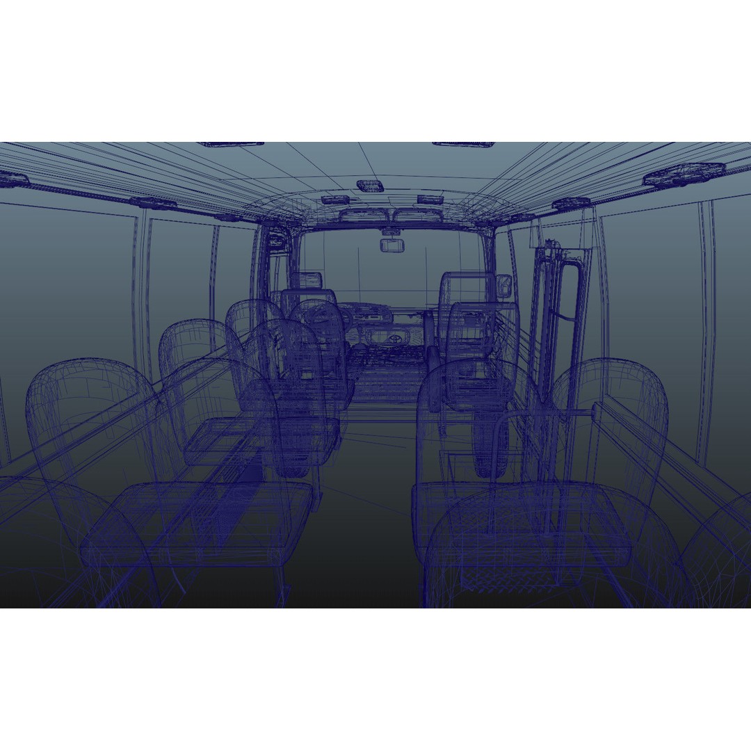 Toyota Coaster 3D Model – Low Poly Microbus Asset, FBX & Blender - View 17