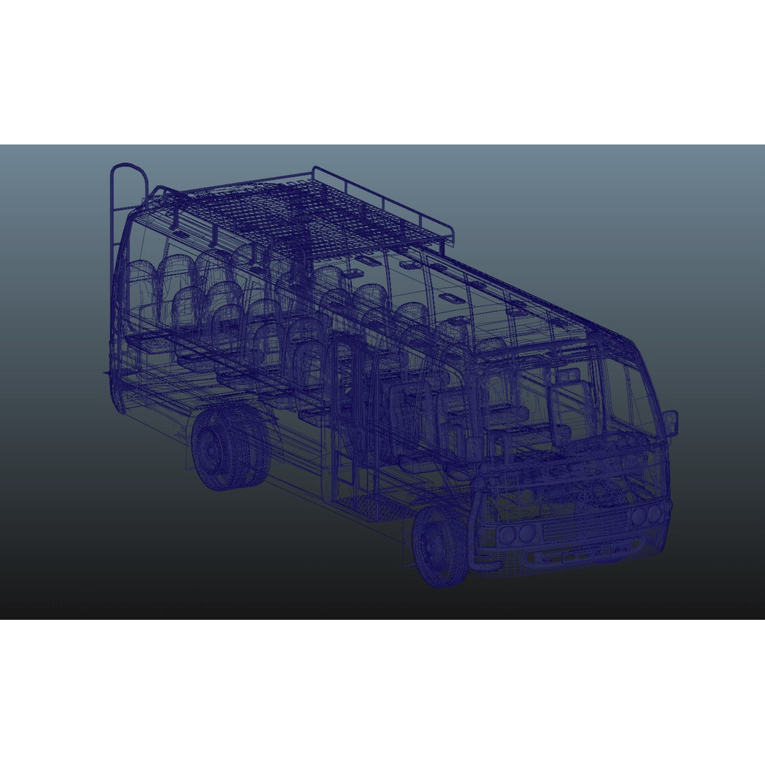 Toyota Coaster 3D Model – Low Poly Microbus Asset, FBX & Blender - View 18