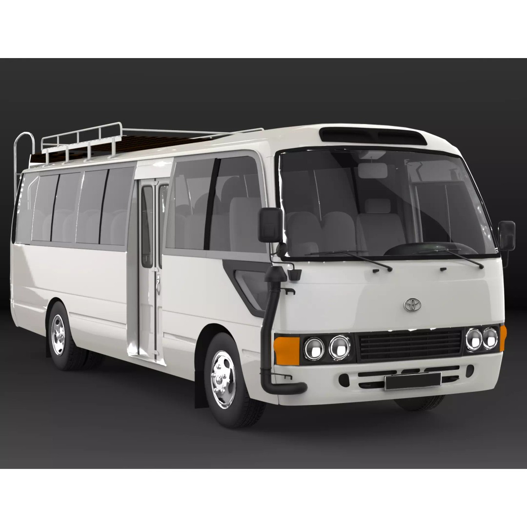 Toyota Coaster 3D Model – Low Poly Microbus Asset, FBX & Blender - View 2