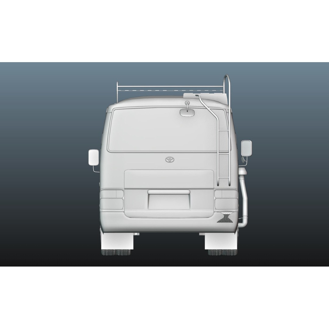 Toyota Coaster 3D Model – Low Poly Microbus Asset, FBX & Blender - View 23