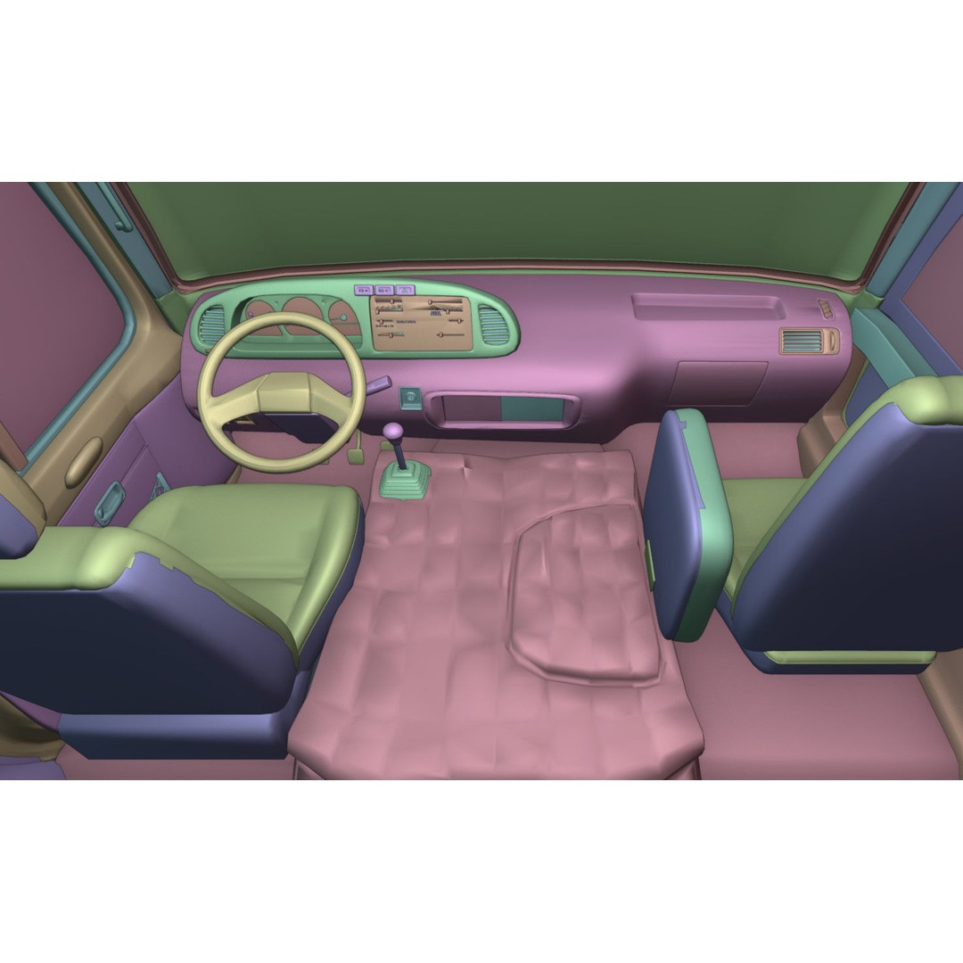 Toyota Coaster 3D Model – Low Poly Microbus Asset, FBX & Blender - View 26