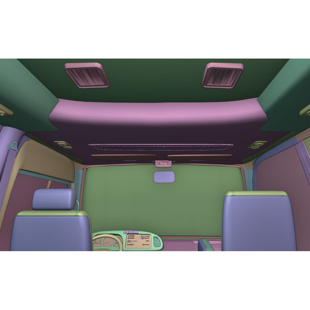 Toyota Coaster 3D Model – Low Poly Microbus Asset, FBX & Blender - View 28