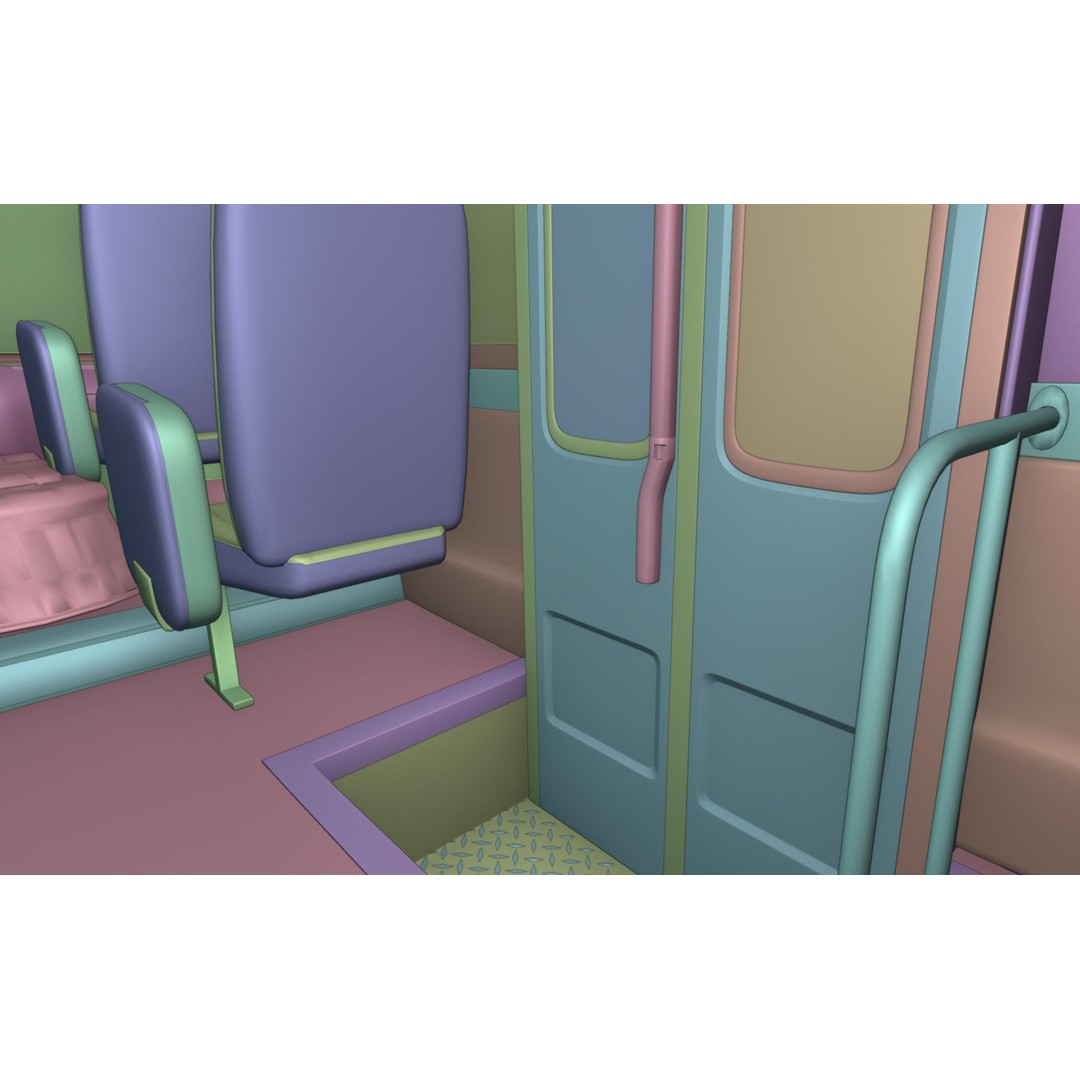 Toyota Coaster 3D Model – Low Poly Microbus Asset, FBX & Blender - View 29