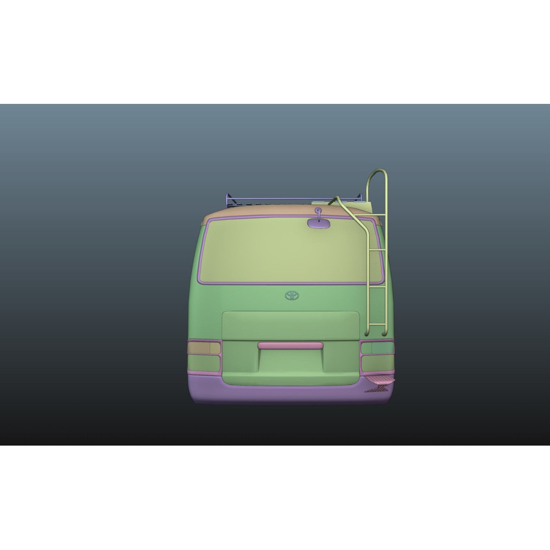 Toyota Coaster 3D Model – Low Poly Microbus Asset, FBX & Blender - View 32