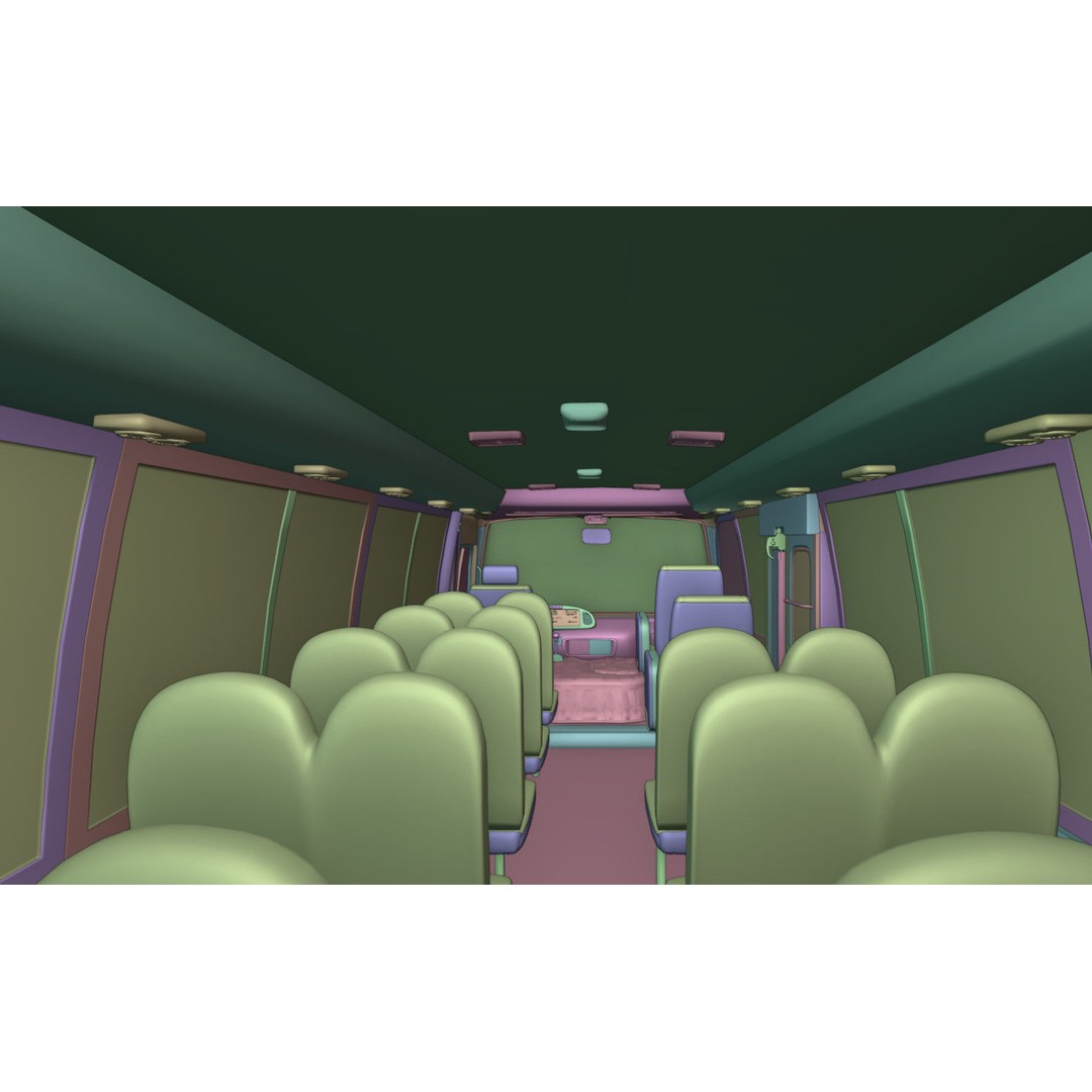 Toyota Coaster 3D Model – Low Poly Microbus Asset, FBX & Blender - View 34