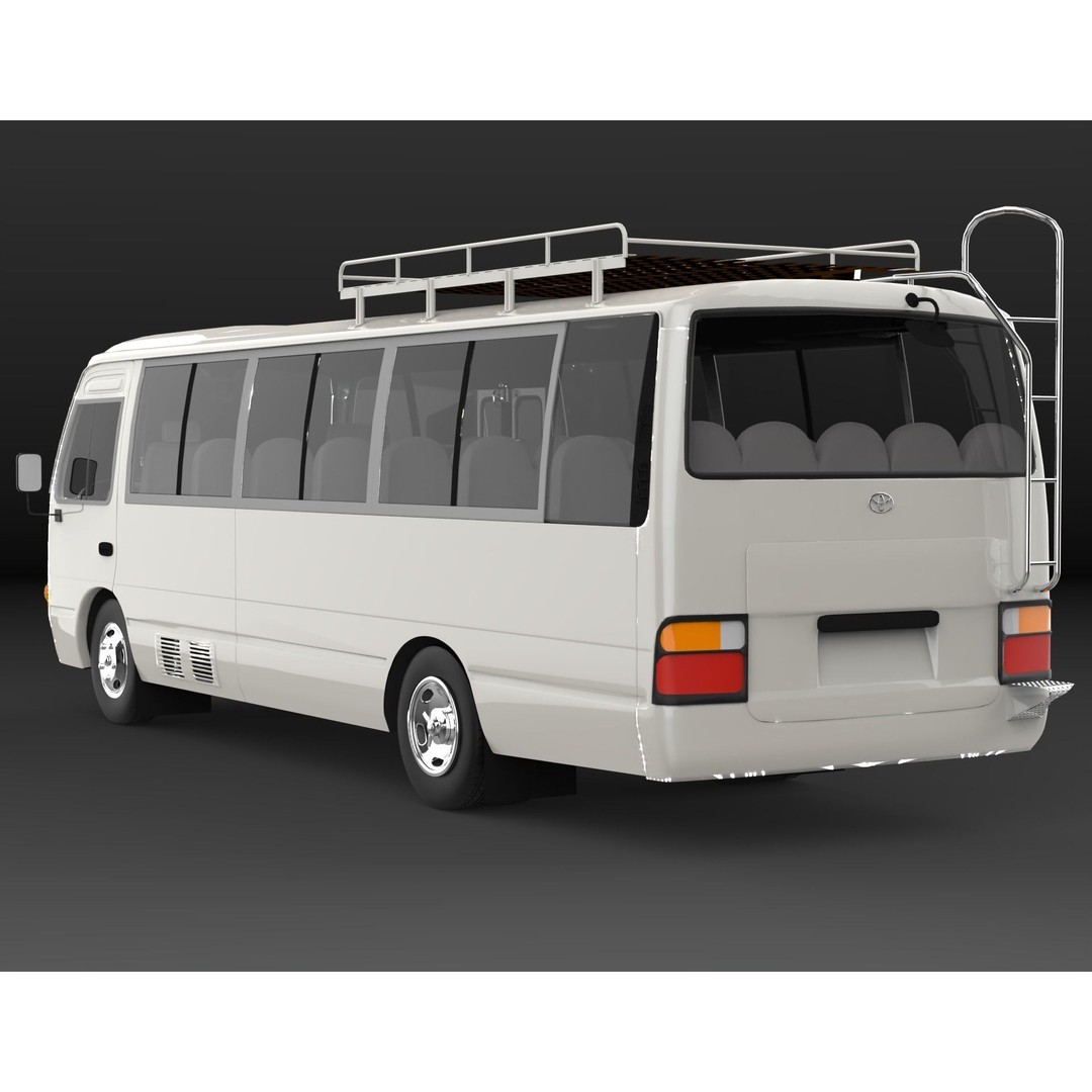 Toyota Coaster 3D Model – Low Poly Microbus Asset, FBX & Blender - View 8