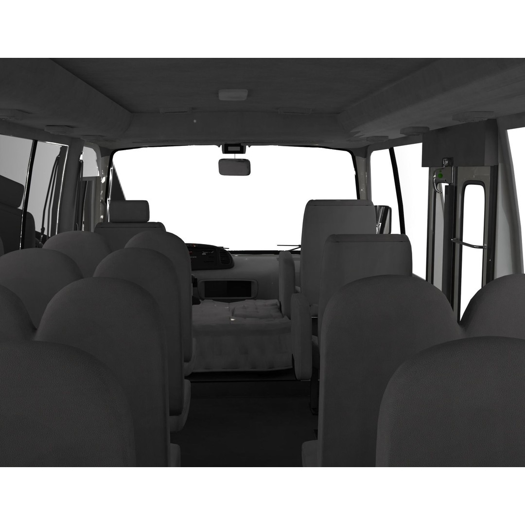 Toyota Coaster 3D Model – Low Poly Microbus Asset, FBX & Blender - View 9
