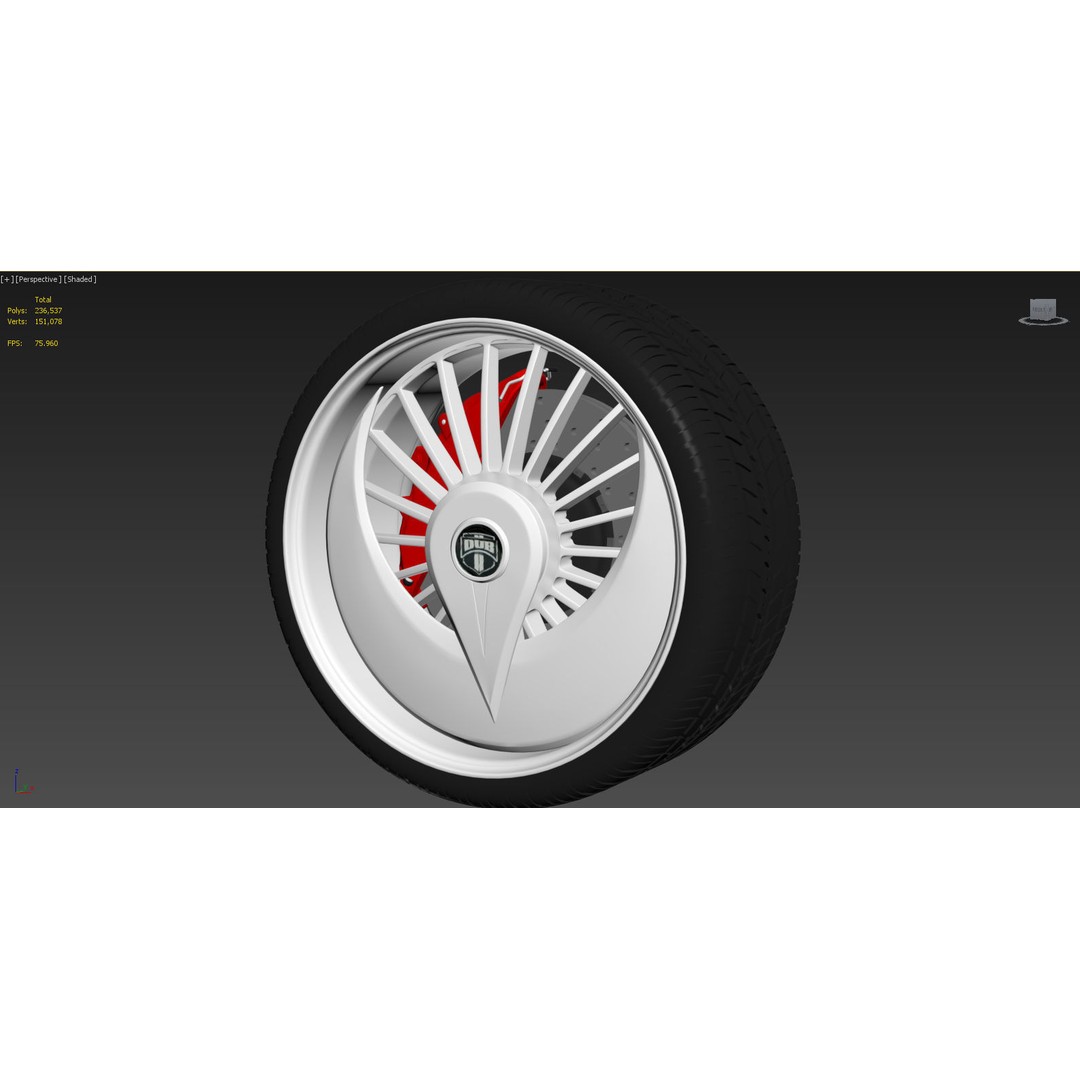 Luxury Car Rim 3D Model – 15 Beautiful Rims Pack, PBR Textures - View 21