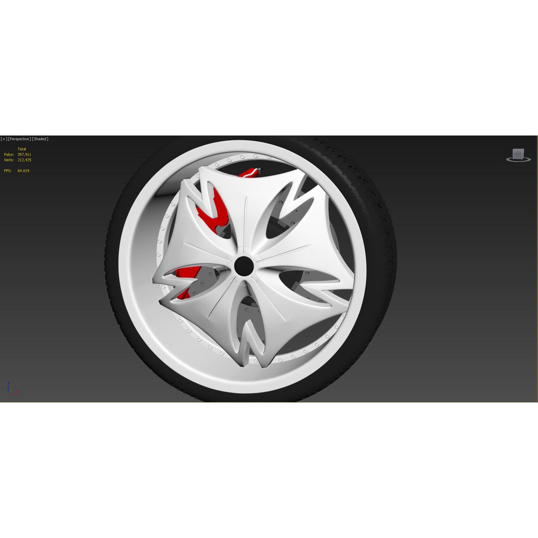 Luxury Car Rim 3D Model – 15 Beautiful Rims Pack, PBR Textures - View 22