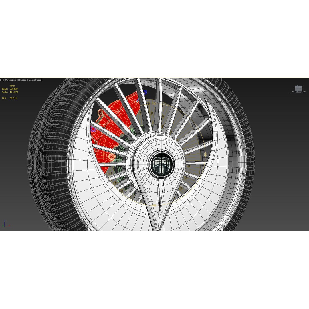 Luxury Car Rim 3D Model – 15 Beautiful Rims Pack, PBR Textures - View 23