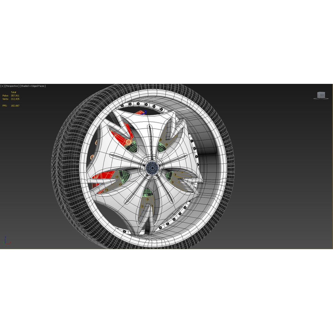 Luxury Car Rim 3D Model – 15 Beautiful Rims Pack, PBR Textures - View 30