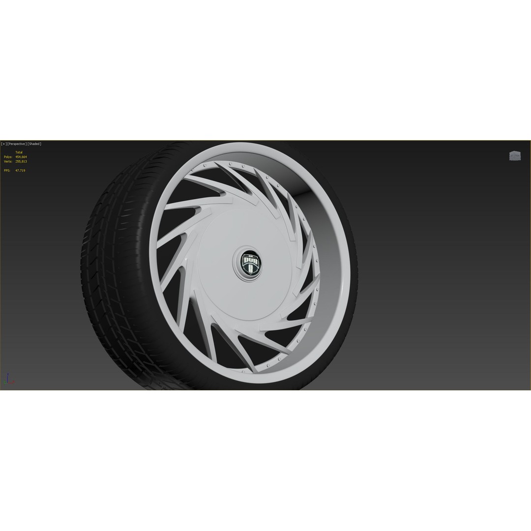 Luxury Car Rim 3D Model – 15 Beautiful Rims Pack, PBR Textures - View 37