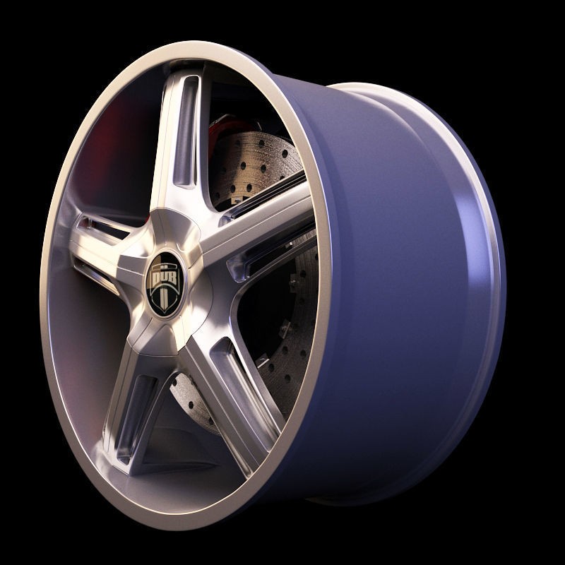 Luxury Car Rim 3D Model – 15 Beautiful Rims Pack, PBR Textures - View 45