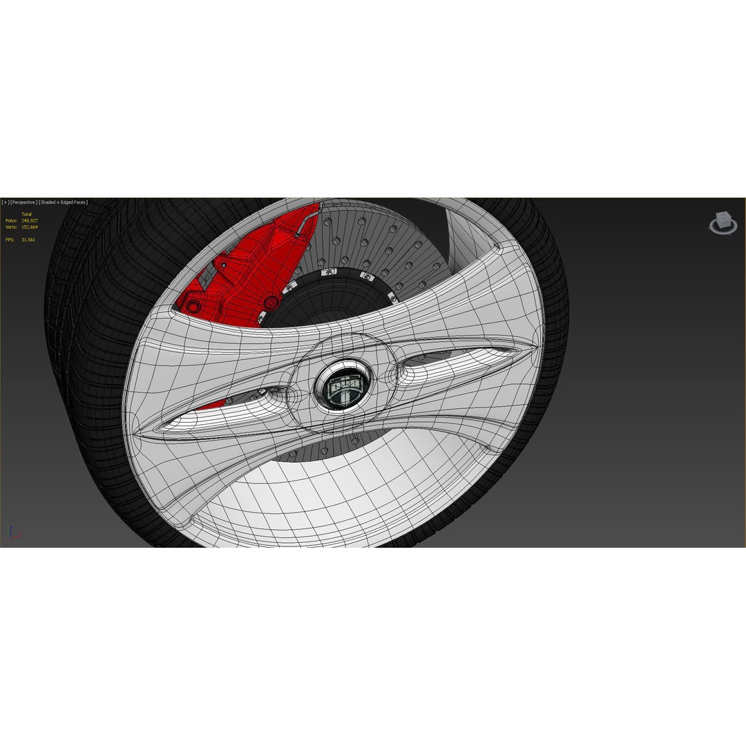 Luxury Car Rim 3D Model – 15 Beautiful Rims Pack, PBR Textures - View 46