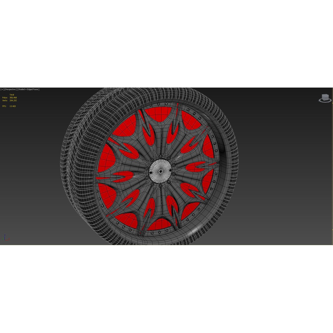 Luxury Car Rim 3D Model – 15 Beautiful Rims Pack, PBR Textures - View 52