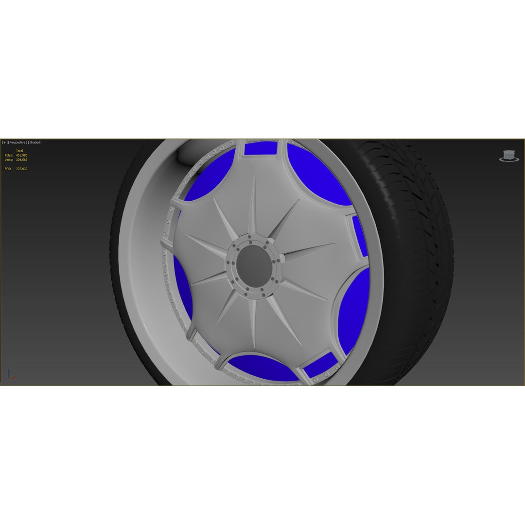 Luxury Car Rim 3D Model – 15 Beautiful Rims Pack, PBR Textures - View 56