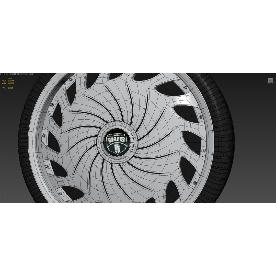 Luxury Car Rim 3D Model – 15 Beautiful Rims Pack, PBR Textures - View 58