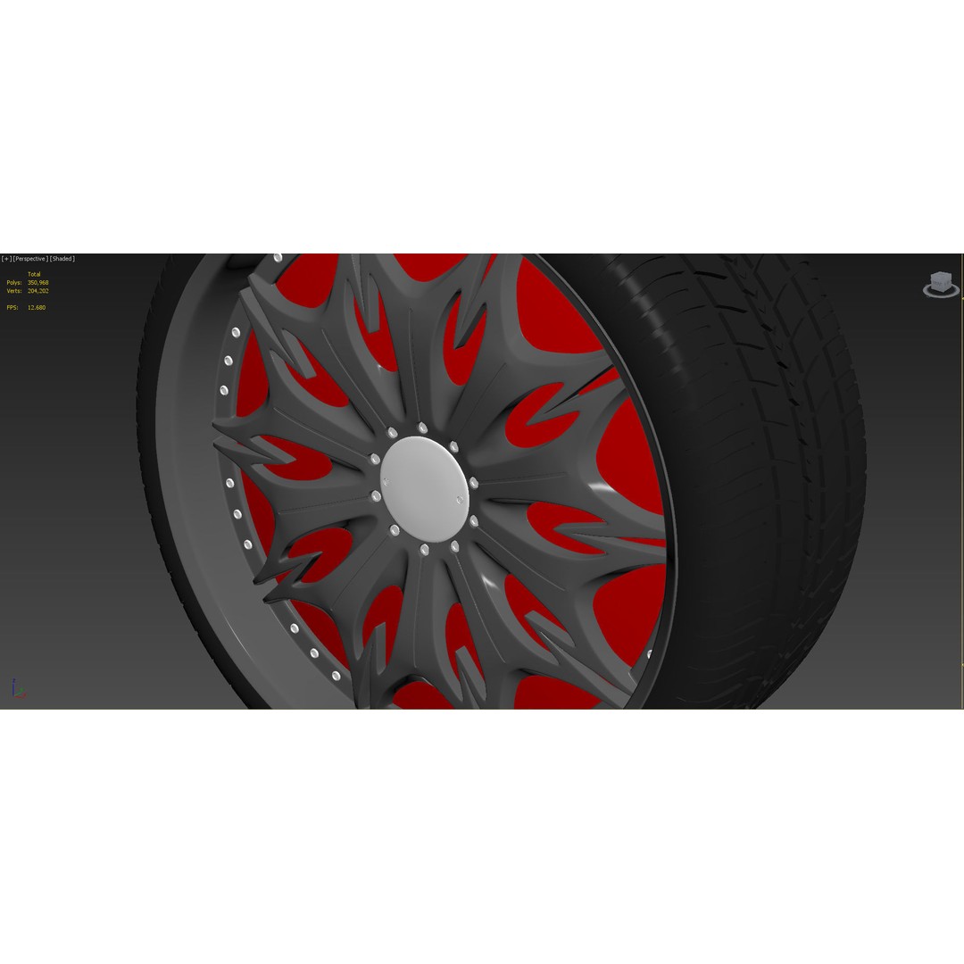 Luxury Car Rim 3D Model – 15 Beautiful Rims Pack, PBR Textures - View 76