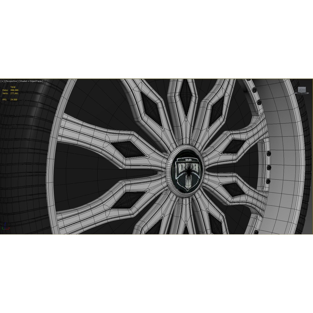 Luxury Car Rim 3D Model – 15 Beautiful Rims Pack, PBR Textures - View 86