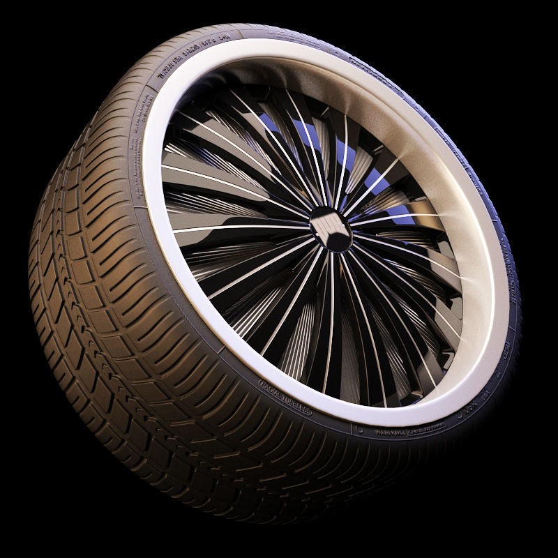 Luxury Car Rim 3D Model – 15 Beautiful Rims Pack, PBR Textures - View 9