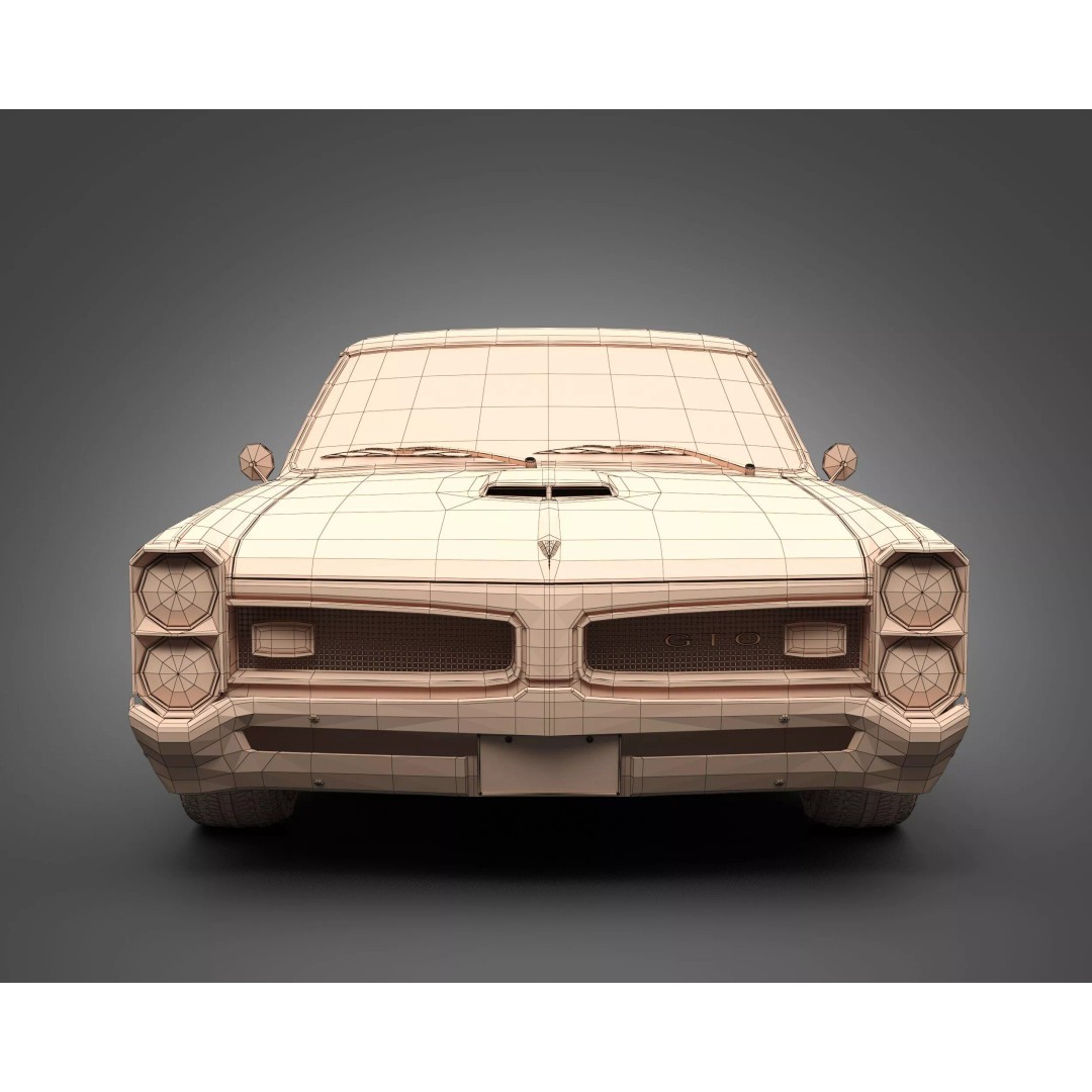 1966 Pontiac GTO 3D Model – Classic Muscle Car, FBX & OBJ Formats - View 11