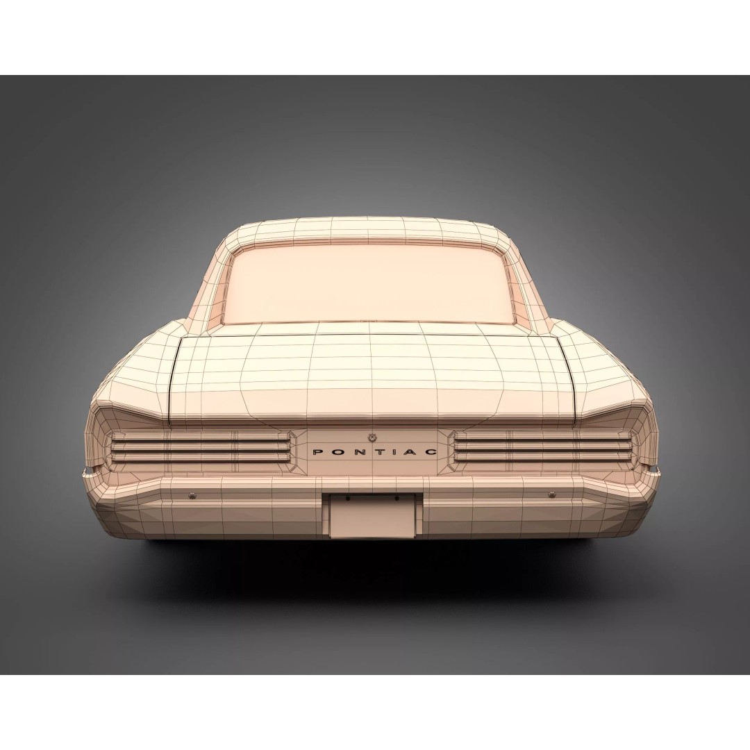 1966 Pontiac GTO 3D Model – Classic Muscle Car, FBX & OBJ Formats - View 12
