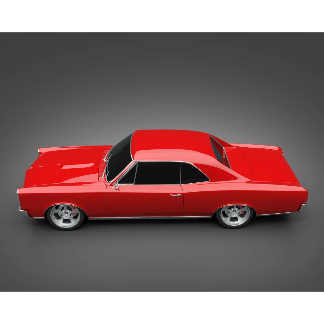 1966 Pontiac GTO 3D Model – Classic Muscle Car, FBX & OBJ Formats - View 6