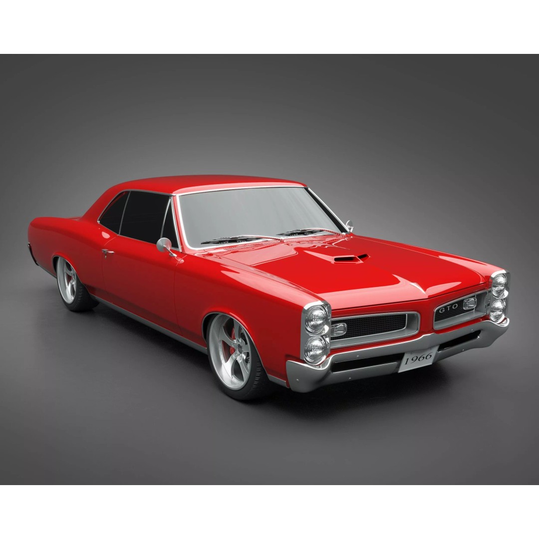 1966 Pontiac GTO 3D Model – Classic Muscle Car, FBX & OBJ Formats - View 7