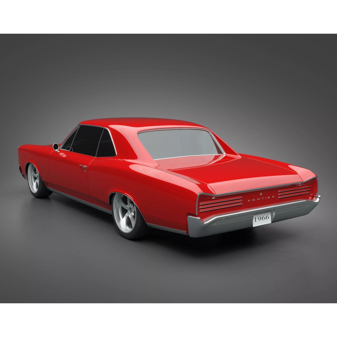 1966 Pontiac GTO 3D Model – Classic Muscle Car, FBX & OBJ Formats - View 8