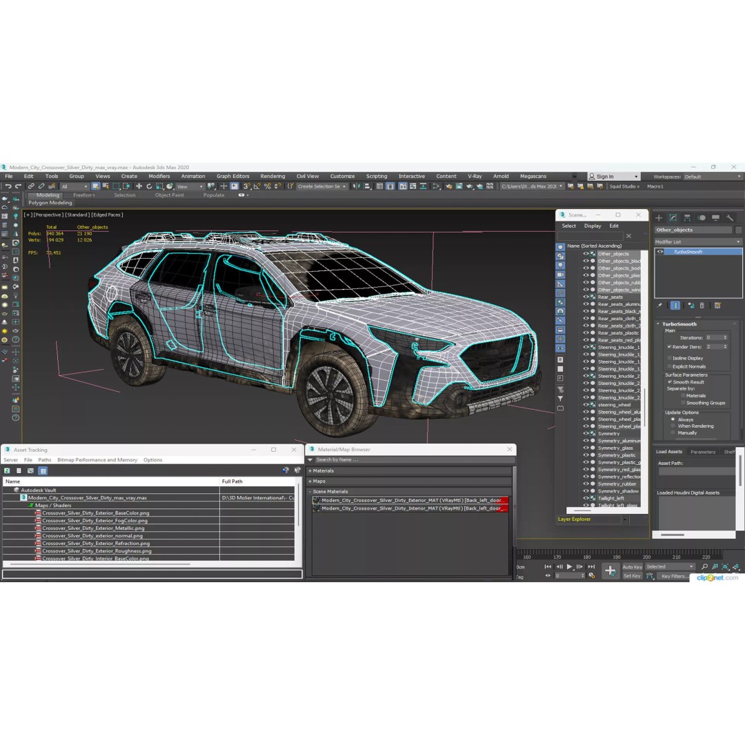 Modern City Crossover SUV 3D Model – High Poly PBR Asset, FBX - View 34