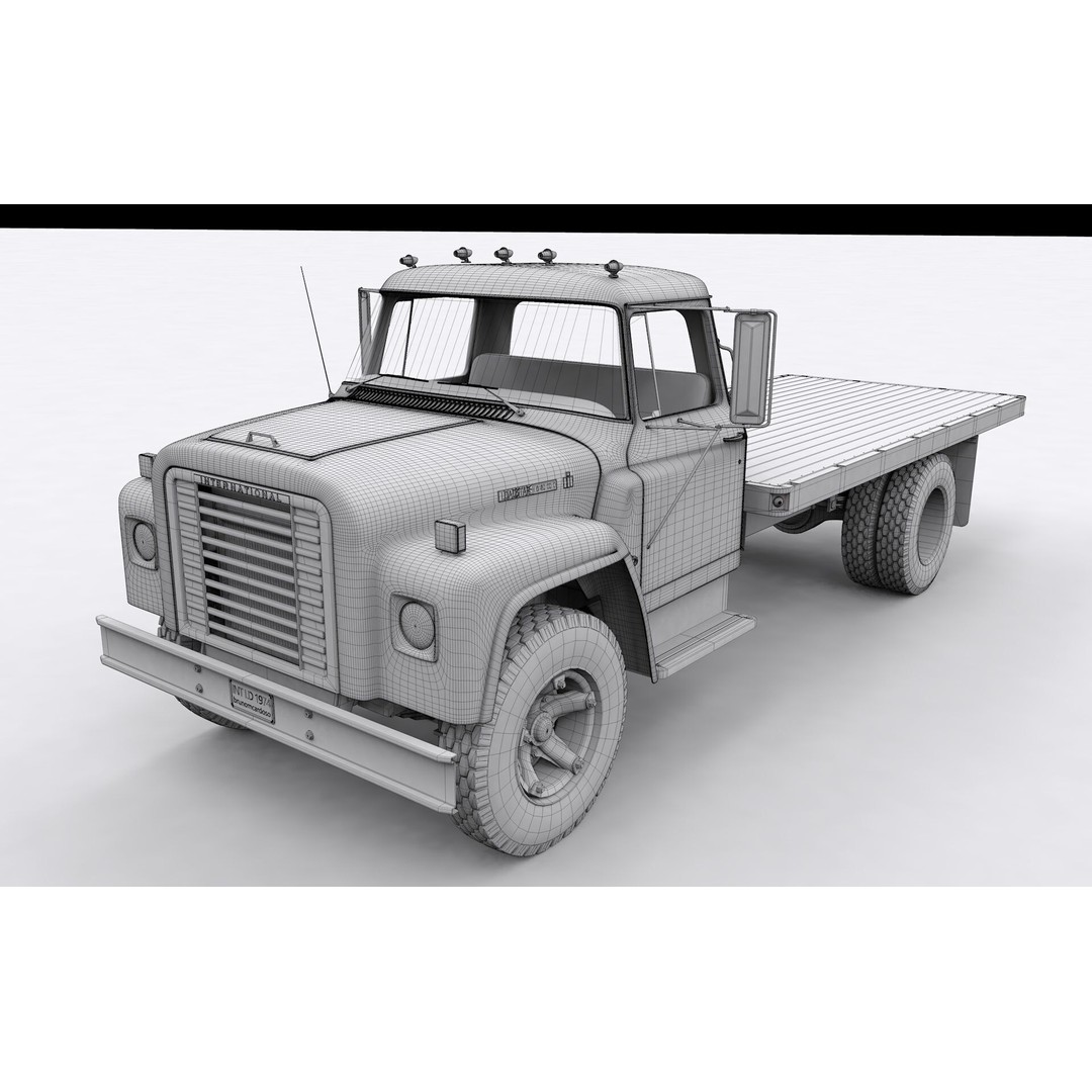International Loadstar 1600 3D Model – High Poly Vintage Flatbed Truck, FBX